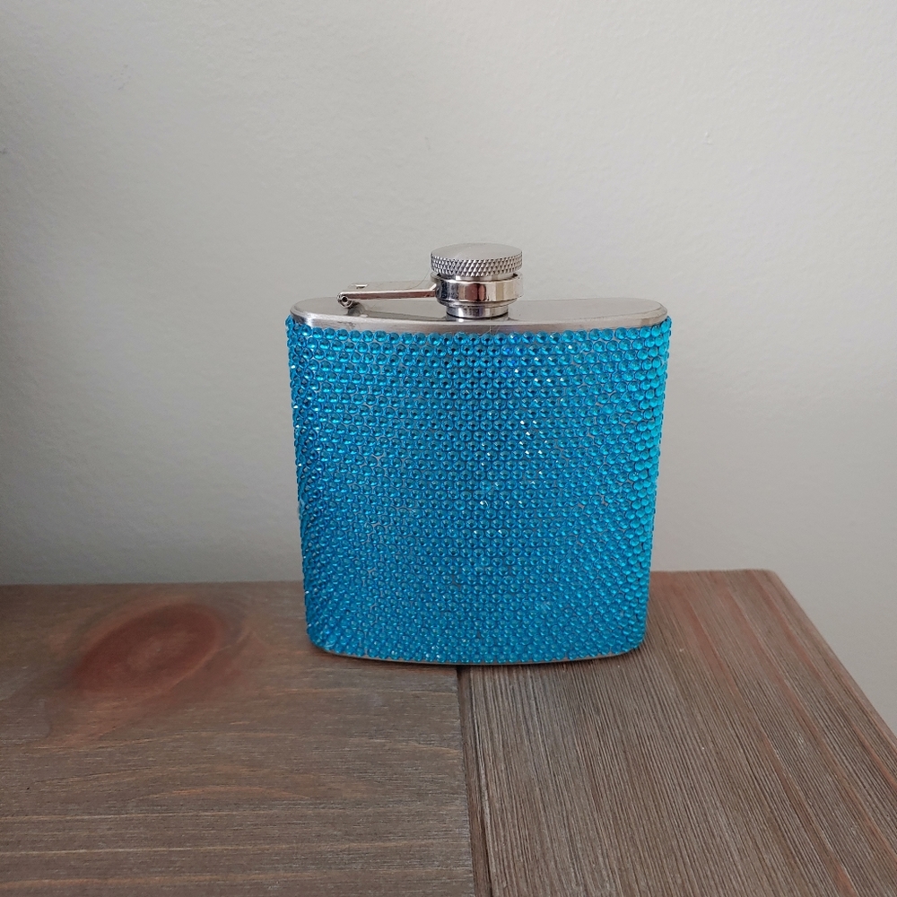 Blue Sequin Flask